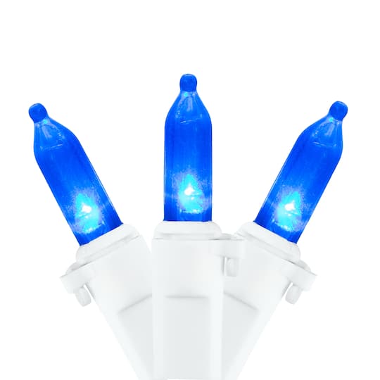 Northlight 50ct. Blue LED Mini White Wire Christmas String Lights | 16.25 ft | Michaels®